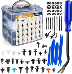 Nilight 1045Pcs Car Push Retainer Clips & Auto Fasteners Assortment -30 Most Popular Sizes Nylon Bumper Fender Rivets with Fasteners Remover an 10 Cable Ties for Toyota GM Ford Honda Chevy Automotive Accessories Vehicle