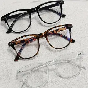3-pack Y2K unisex simple style solid color glasses, fashionable casual everyday glasses, fashion accessories for outdoor activities Lightweight Eyewear Stylish Square Frames