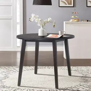 COLAMY 35.8" Wooden Kitchen Table, Expandable Folding Round Table for Small Spaces, Small Kitchen, Drop Leaf Dining Room Desk for Home, Apartment,Office