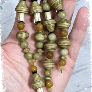 Handmade Paper Mushroom Beads