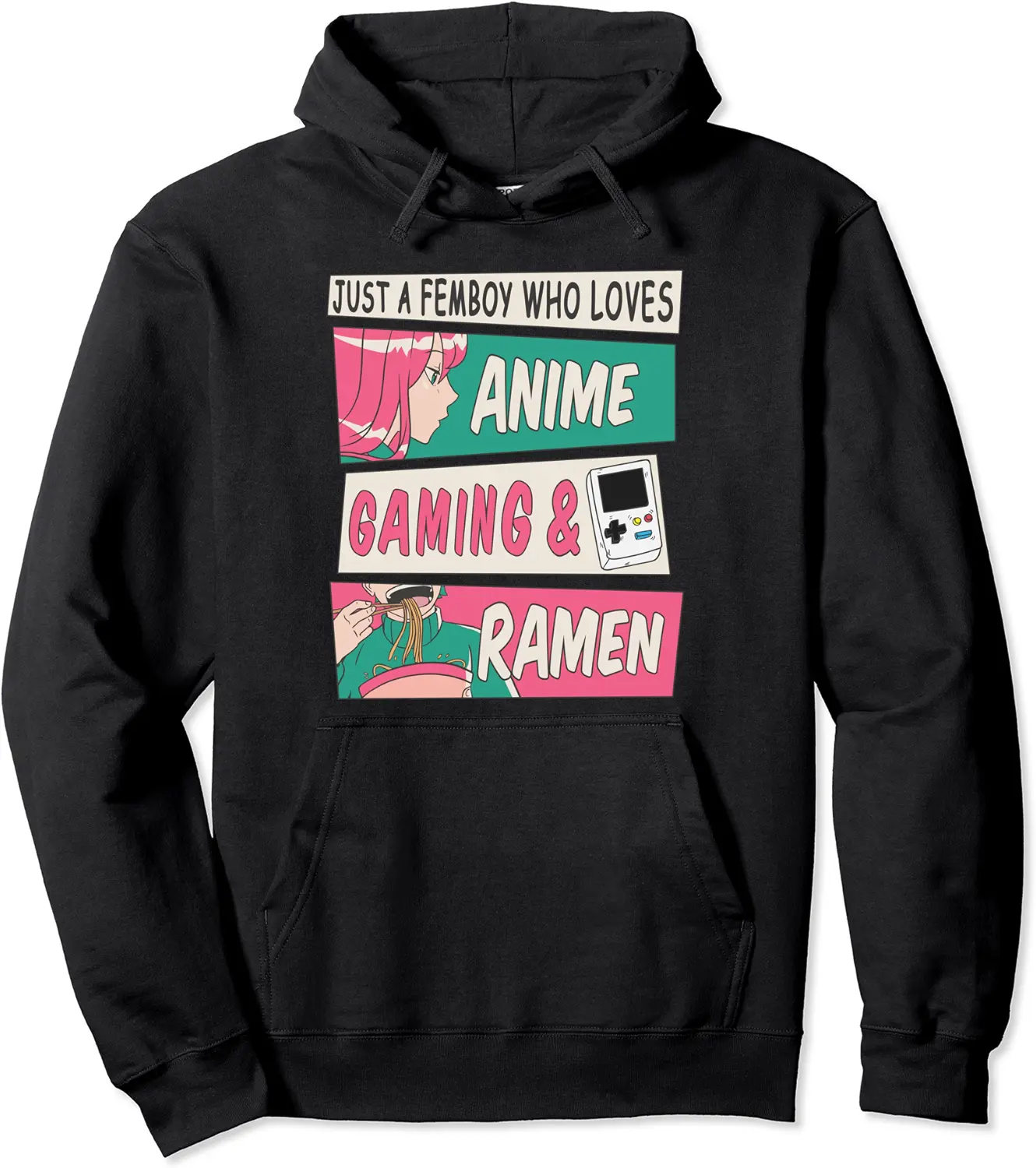 Cute Femboy Anime Gaming & Ramen Design - Sissy Manga Outfit Pullover Hoodie - Nallelycor Shop 44B09WSV4N6B