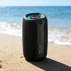 ZEALOT Portable Bluetooth Speaker with Enhanced Heavy Bass Subwoofer, IPX5 Waterproof, RGB LED Lights, 1800mAh Long Playtime, HIFI Audio, Ultra-Compact for Beach Trips Pool Parties Hiking & Cycling Trips