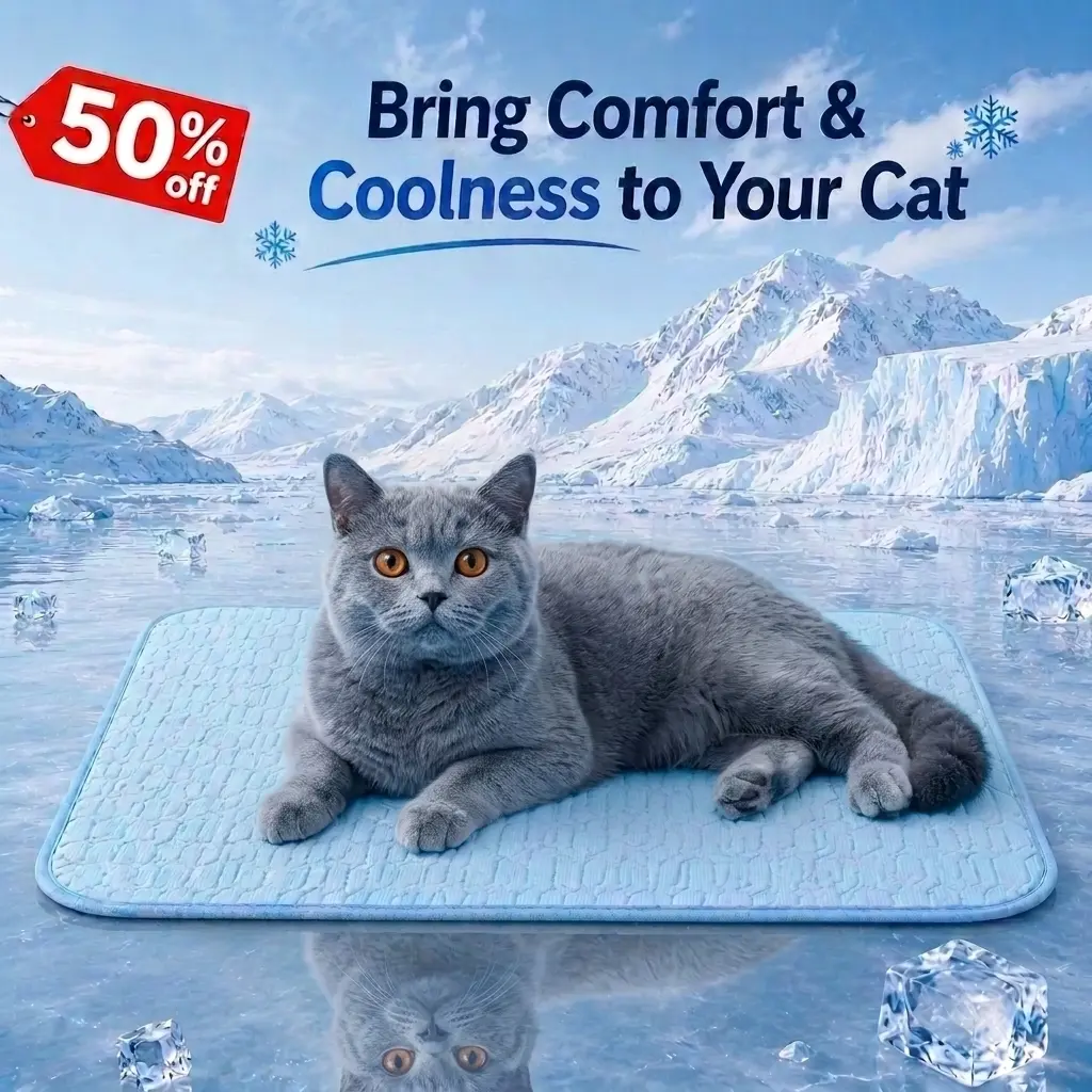 Ice Silk Cat Cooling Mat - Washable Non-Slip Summer Pet Pad for Indoor Cats & Kittens, Gel-Free Claw-Proof Cooling Bed Liner for Sofa, Window Sill & Cat Tree