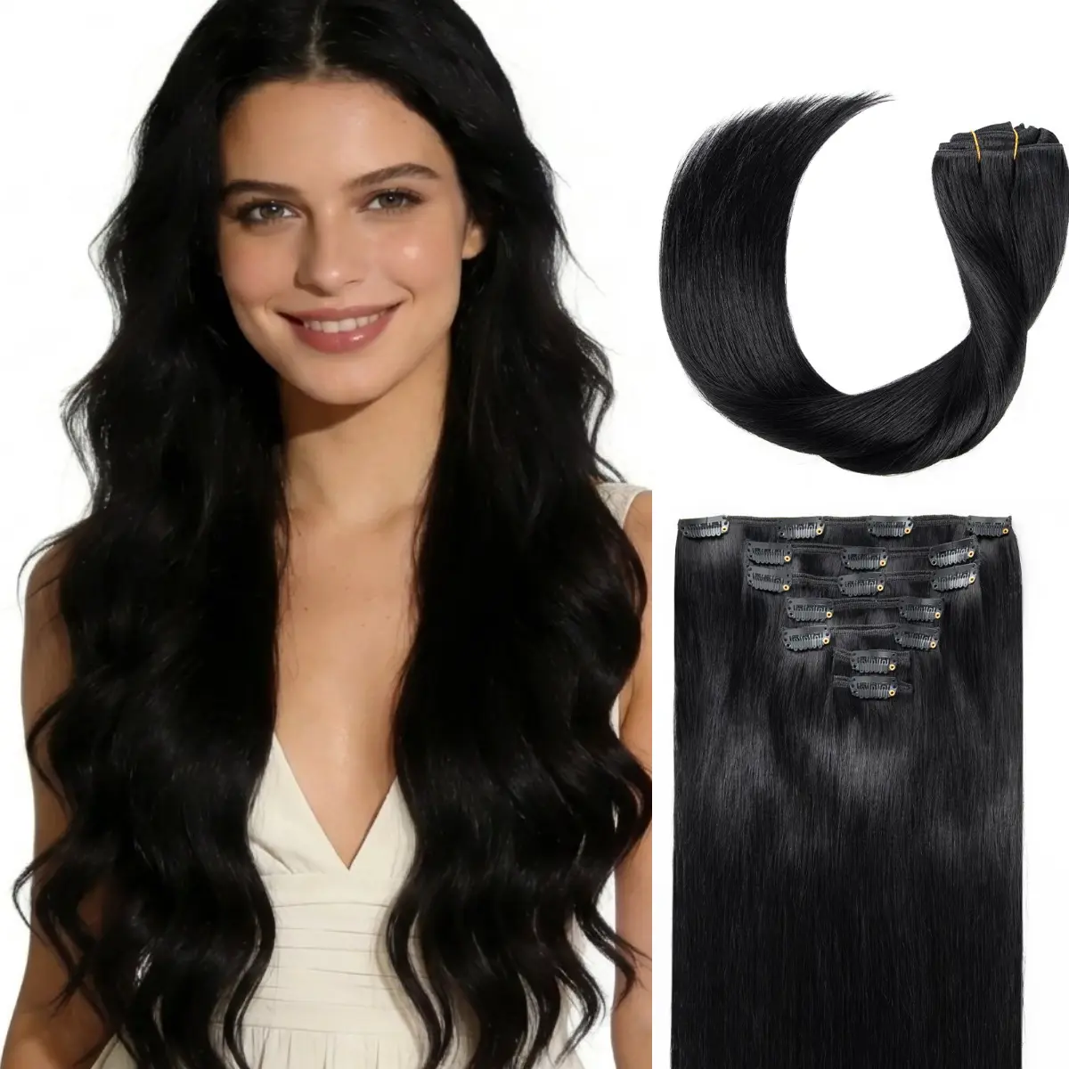 SOBEAUTY Clip in Hair Extensions Premium Quality Straight  display picture 1