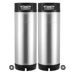 Corny Ball Lock Keg 5 Gallon Pair Set For Homebrew Beer, Cornelius Keg With Ball Lock Fittings, 2-Pack, Draft Beer System, Kegging Accessory Kit, Suitable For Kegerator And Home Brewing