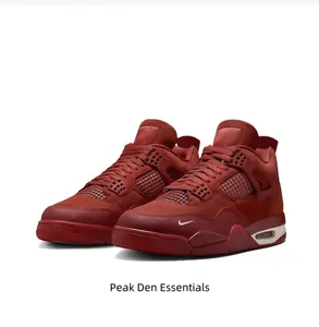 Retro Mid-Top Basketball Shoes in Burgundy Suede and Mesh with Visible Air Cushioning Unit and Durable Rubber Outsole for Versatile On-Court and Casual Wear