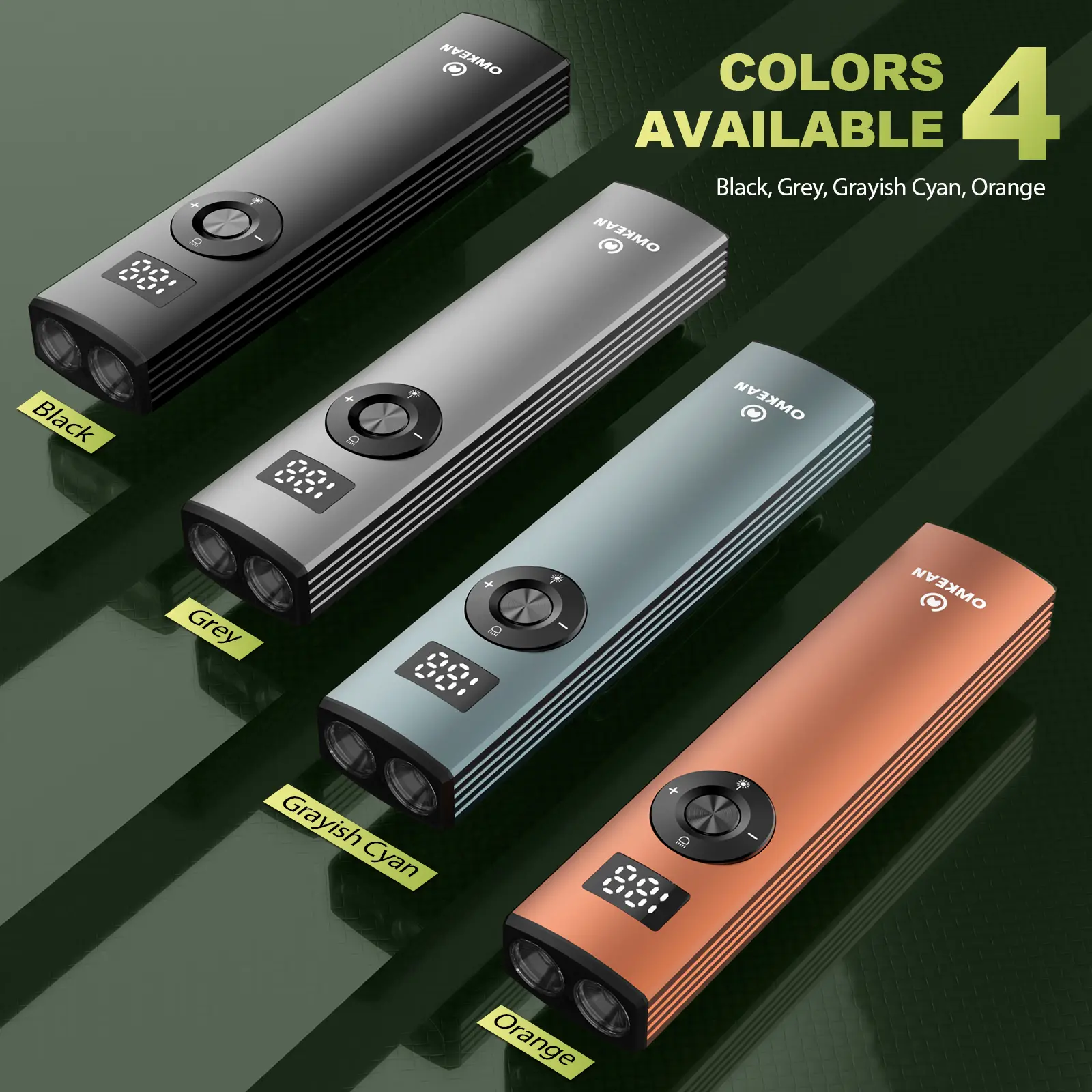 OWKEAN Compact Pocket-Sized EDC Flashlight (EDC Items), USB-C Rechargeable Mini Flashlight with Digital Display, Magnetic Mount, Metal Back Clip, Aluminum Alloy Body, Outdoor Ready for Camping Hiking & Daily Carrying