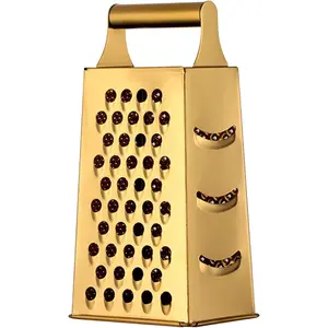 Multifunctional Stainless Steel Grater Slicer with Handle, Large 4 Sides  for Ginger, Garlic, Cucumbers, Carrots, Cheese,