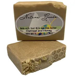 Oatmeal and Honey Scented Bath Bar Soap – Handcrafted Cold-Process Soap