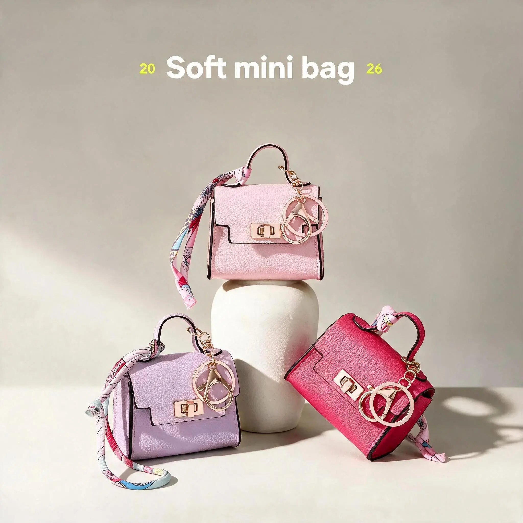 3PCS Mini Purse Set with Decorative Ribbon, Cute Coin Bags with Metal Lock Detail, Lightweight Small Pouches for Women, Portable Cosmetic Organizer for Keys, Lipstick and Daily Essentials, Perfect Gift for Birthdays, Holidays and Special Occasions