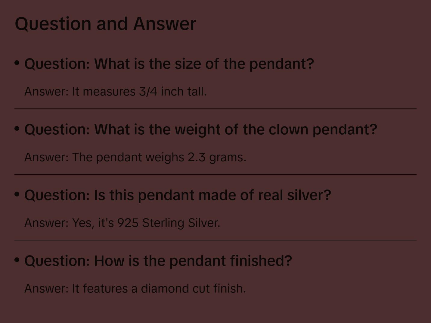 Circus Clown Pendant • 925 Sterling Silver • Diamond Cut • Handmade Jewelry