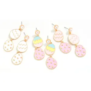 Linked Easter Egg Drop Earrings (3 colors)