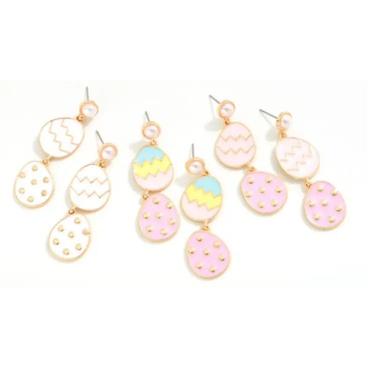 Linked Easter Egg Drop Earrings (3 colors)