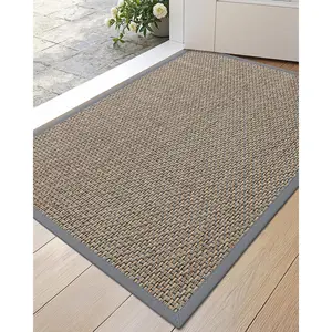 DEXI Ultra Thin Entryway Indoor Door Mat, Non Slip Rubber Backing Inside Entry Mat, Low Profile Easy Clean Dirt Trapper Doormat for Inside Entrance Patio