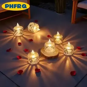 LED Electronic Candle Lamp, Decorative Candle Light, Led Candles, Button Battery Powered (includes Batteries), Ideal for Home Kitchen Bedroom Party Holiday New Year