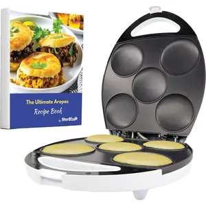 Electric Arepa Maker and Mini Pancake Maker by  with FREE Arepa Recipes eBook - Quick and making 5 Venezuela and Colombia styles Arepas in 6 minutes AC 120V 60Hz 1200W