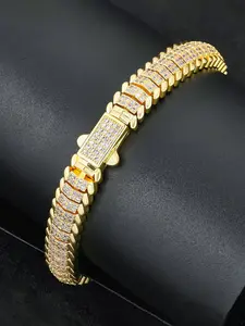 ICED CHICS 9mm Cool and fashionable snake bone polygonal hip-hop High Quality bracelet, paired with sparkling synthetic gemstones, is a luxurious suitable for all occasions, suitable for both men and women