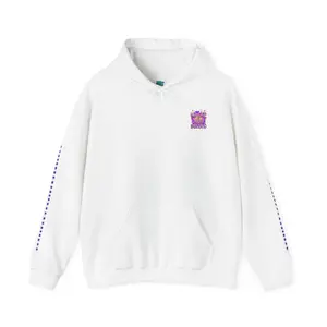 No Cap Just Delulu hoodie | Purple galaxy text, small chest logo