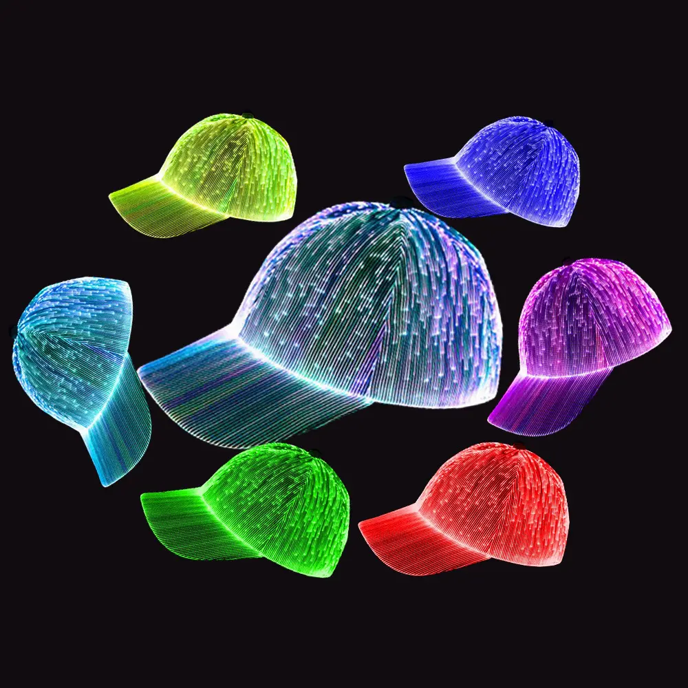 Luminous Fiber Optic Baseball Cap – USB Rechargeable Glowing Party Hat for Music Festivals, Nightclubs & Cosplay