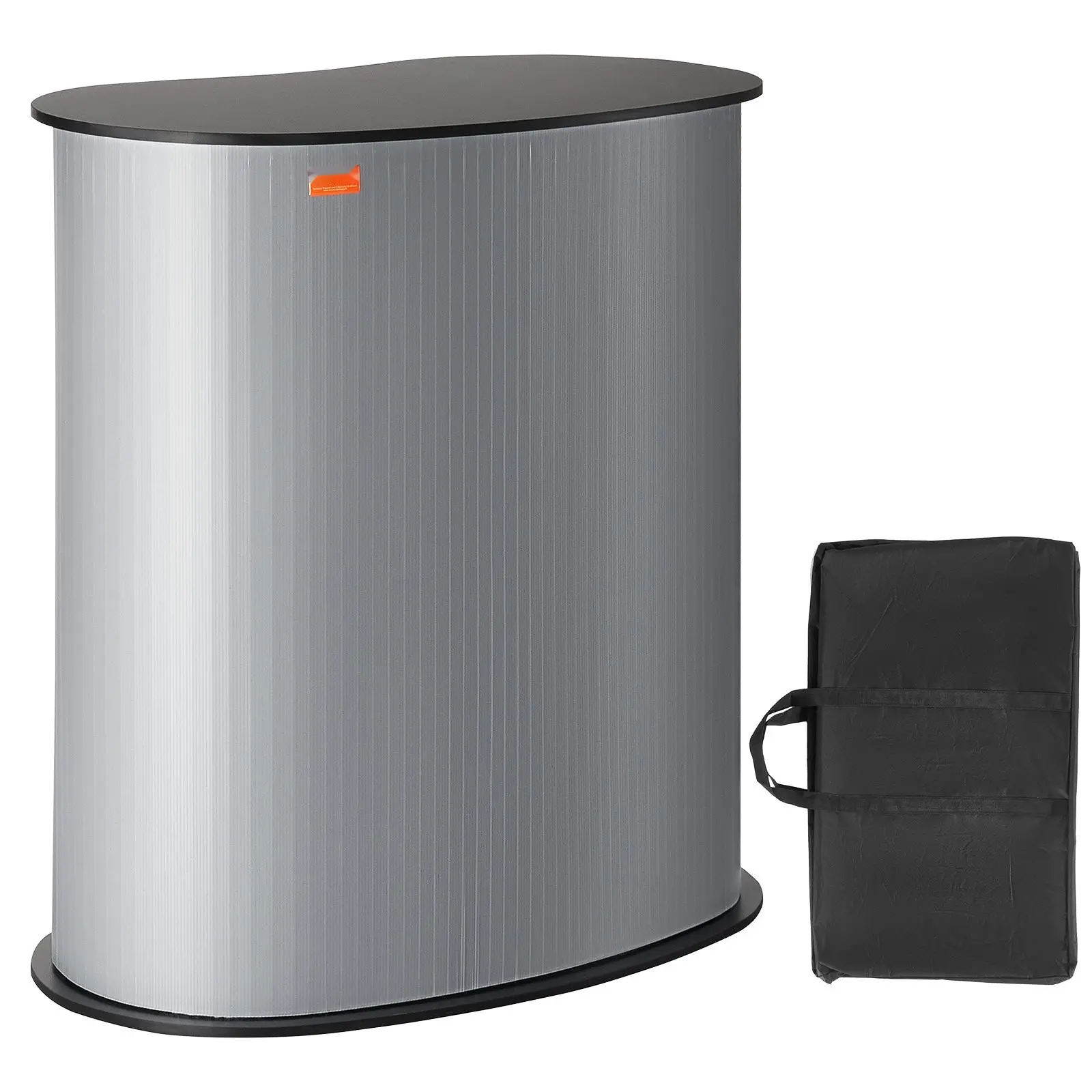 Portable Tradeshow Podium Table 35.43 In X 19.29 In X 37.01 In, Display Exhibition Counter Stand For Booths And Fairs, Wall-Mountable, Foldable Promotional Bar Table, Pop Up Podium With Carrying Bag For Easy Transport