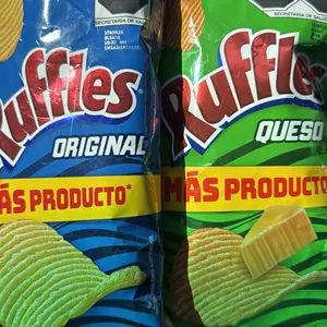 Ruffles Originales / Queso. Order comes with 5 bags of 51 grams each. Pick from Ruffles Originales or Ruffles Queso! Crispy cheesy Chips snack chip