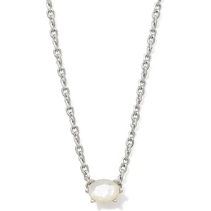 Kendra Scott Cailin Silver Pendant Necklace in Ivory Mother-of-Pearl 9608871336, Elegant Silver Necklaces & Pendants, Minimalist Silver Necklaces & Pendants