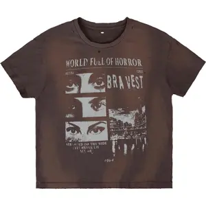 Bravest Studios Horrors Vintage T-Shirt Brown