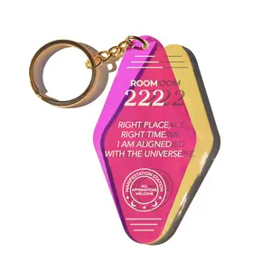 222 ANGEL NUMBER IRIDESCENT KEYCHAIN