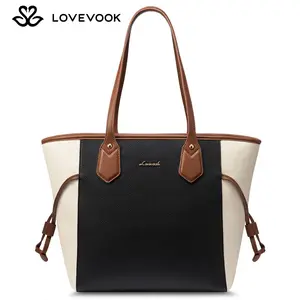 LOVEVOOK Tote Bags bags, Leather Handbag for Women, Lightweight Everyday Bags with Large Capacity, Waterproof Shoulder Bag, Ideal for Work, College and Gift