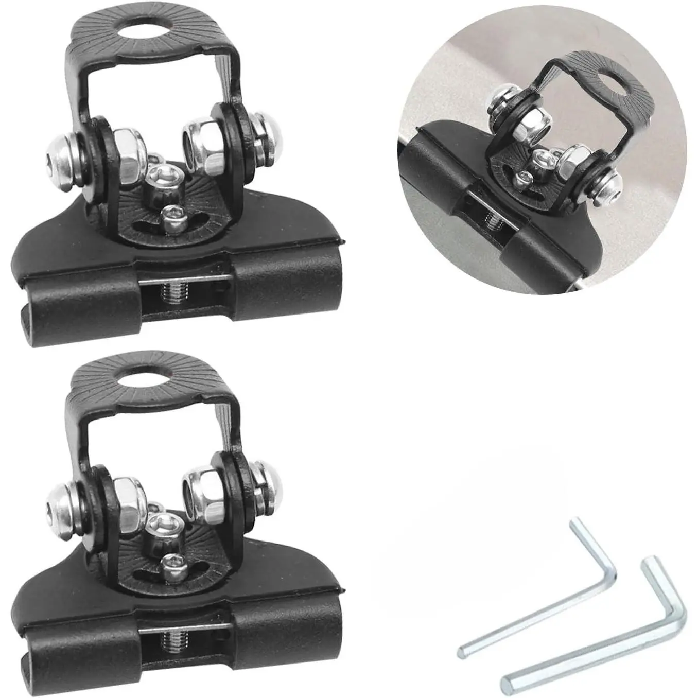 2PCS Universal LED Light Bar Adjustable Mounting Brackets - Heavy-Duty Adjustable Pillar Hood Clamp Holders with Hex Wrenches, Auto Accessories for Off-Road Trucks, SUVs, Night Driving & Trail Adventures, Adjustable Mounts