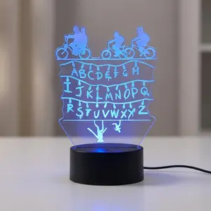 Stranger Things Creative ideas USB Rechargeable 3D Optical Illusion Lamp, Decorative Light for Home Bedroom & Game Room, Gaming Lights,bedroom decor,valentines gift for bf,wall decor easter gifts for kids