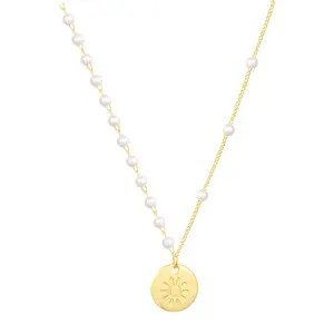 EVRY JEWELS Gold or Silver Plated Women's Hypoallergenic Solara Necklace