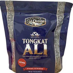 Cafe Divina Tongkat Ali Vida Divina Performance Enhancing Coffee Infused with Reishi 210mg 20 Sachets 21g per Serving