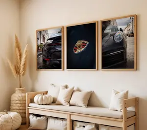 Set of 3, Porsche 911 Turbo S Prints, Supercar Photography, German Sports Car, Car Poster Set, Digital Wall Art Set