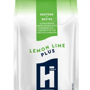 HTWO Plus Lemon Lime Hydrogen Water contains Electrolytes  without No Sodium, No Caffeine, Low Carbs, Diabetes and Hypertension Friendly- Make Better Hydration Choices