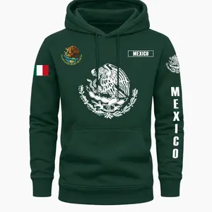 Mexican Flag Eagle Hoodie Mexico Pullover Sweatshirt Patriotic Hooded Sweatshirt for Men Women Outdoor Sportswear