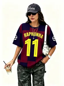 Women's Raphinha 11 Soccer Jersey Short Sleeve T-Shirt, Spring Summer New Arrival, Street Style, Fan Gear, Daily Wear