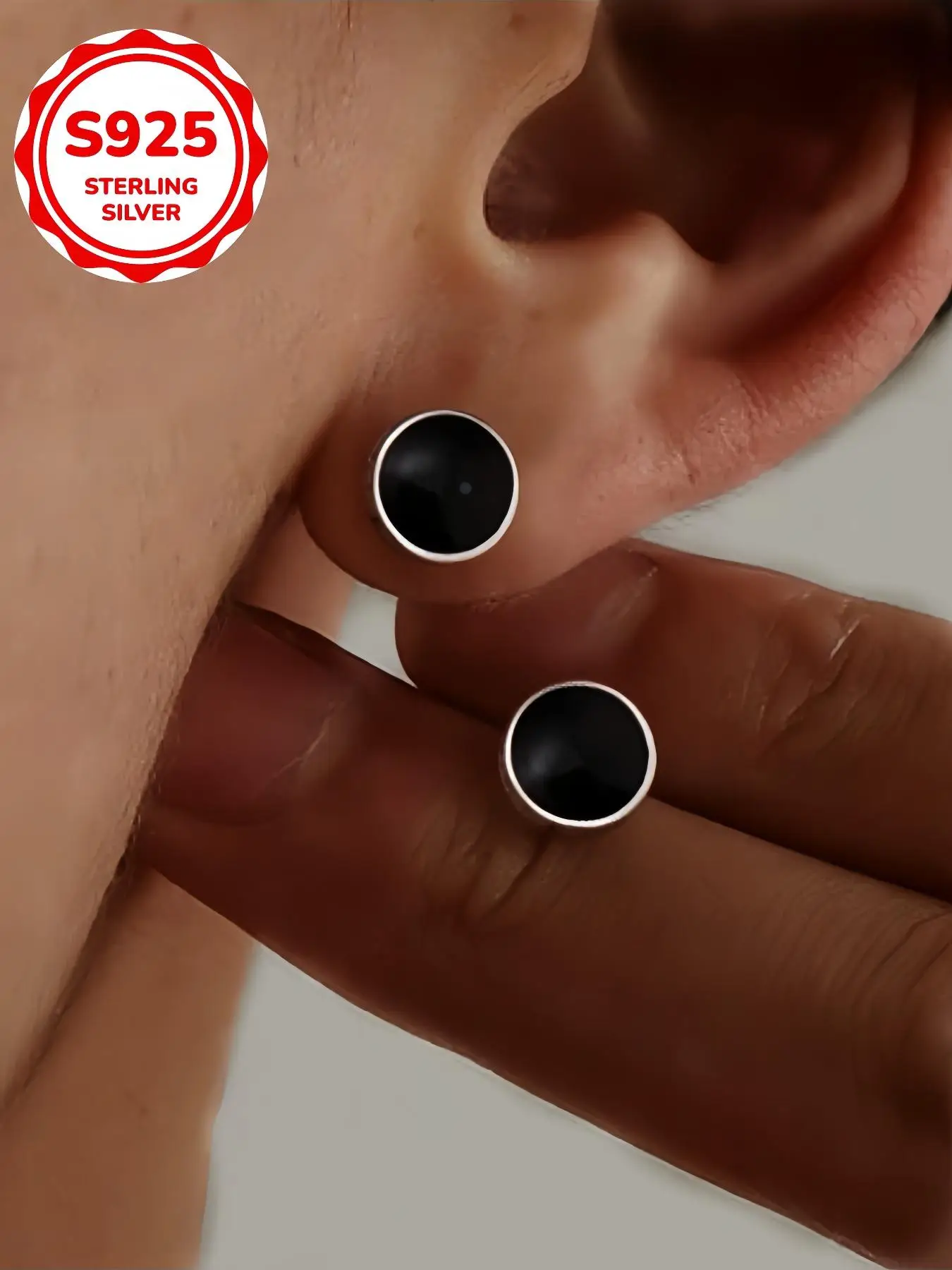 925 Sterling Silver Fashion Round Stud Earrings for Men & Women, Fashion Ear Jewelry for Party Decor, Trendy All-match & Exquisite Jewelry for Birthda