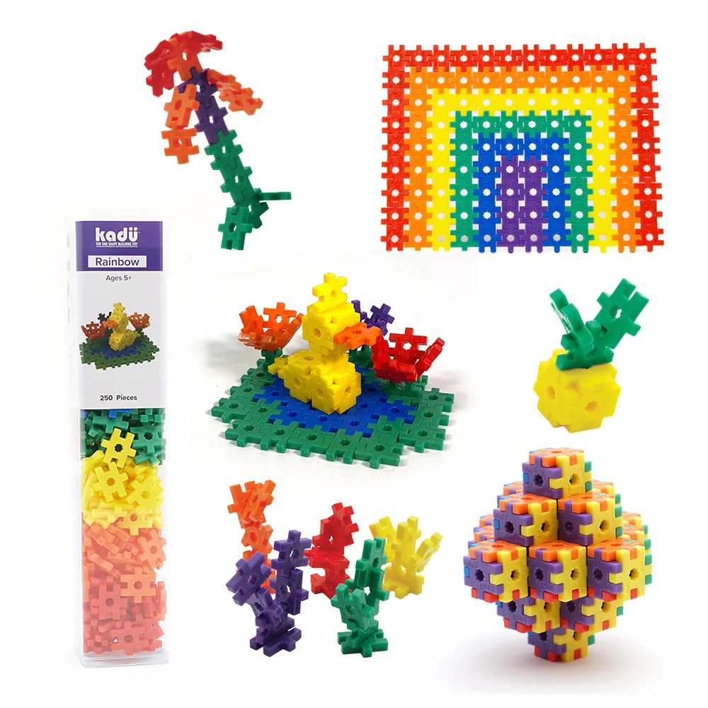 Kadu Rainbow 250 Pc - One Shape Building Toy – Unlocks Creativity and Imagination Ages 5+ STEM / STEAM