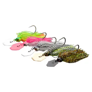 5pcs Fishing Lures Kit Freshwater Saltwater, Wobbler Buzzbait Jig Spinner Spoon 3D Eyes, High Visibility Corrosion Resistant Hooks for Pike Bass Trout