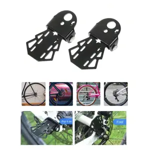 Mountain Bike Backseat Pads, Rear Wheel Mounted Bike Pedals, Folding Foot Pads, Bike Accessories, Non-Slip Brackets