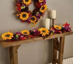 4' Sunflower, Berry, and Hydrangea Garland by Valerie