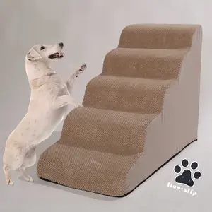 1pc Sponge Dog Stairs with Non-Slip Bottom, 3/4/5 Steps Pet Ramp, Easy Clean Detachable Design for Small Medium Large Dogs and Cats