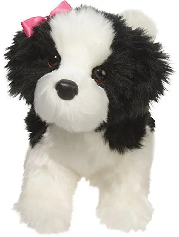 Douglas Cuddle Poofy Black & White Shih-Tzu 10" Plush Stuffed Animal Toy #1716