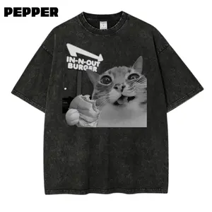 Rigby Cat Selfie at In-N-Out Tee, Unisex Vintage Graphic T-Shirt, Funny Meme Tshirt, Cringe Funny Dumb Shirt, Menswear, Womenswear, Streetwear