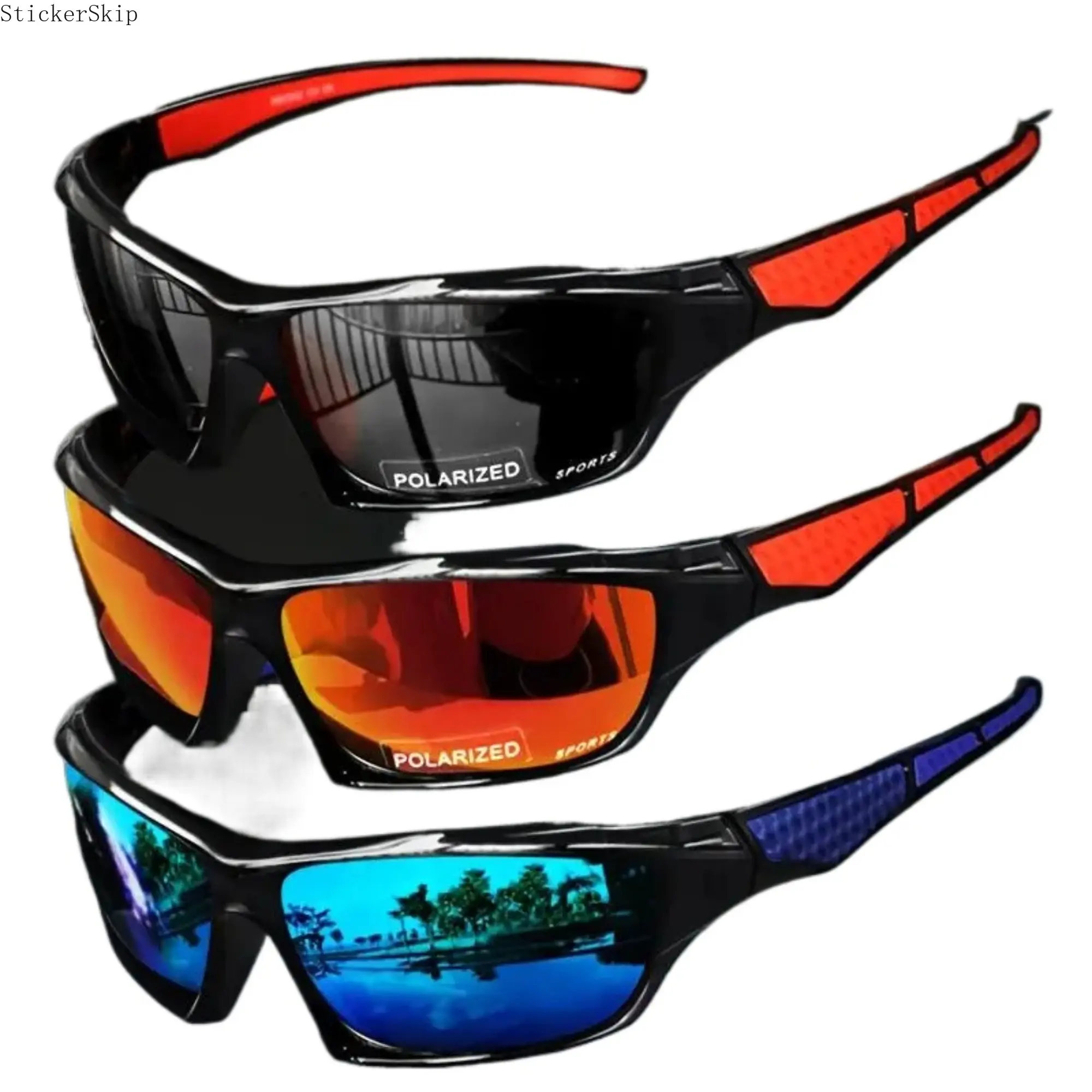 3-Pack Polarized Sports Sunglasses – UV400 Protection Lightweight Wraparound Sunglasses for Men & Women, Durable Outdoor Eyewear for Fishing, Cycling, Running, Driving & Adventure Use