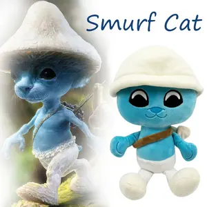Rytanda 25cm Smurfed Cat Plush Toys Anime Stuffed Animals Cats Doll Funny Home Sofa Cushion Girls Birthday Xmas Gifts