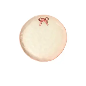 Noon & Moon BowKnot Dinner Plate in Blush Pink