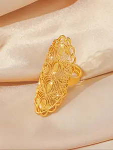 Geometric Hollow Heart Ring, Dubai Vietnamese Style Jewelry, Perfect Gift for Girlfriends and Friends on Valentine's Day, Geometric Design Ring