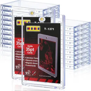 20ct Magnetic Card Holders for Trading, 35pt Hard Cards Sleeves Case, One Touch Card Holder Fit for MTG,Sports, Baseball, Game, Toploaders, Standard Cards Display